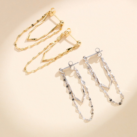 Cercei din argint - Cercei din argint Cascade Argintiu