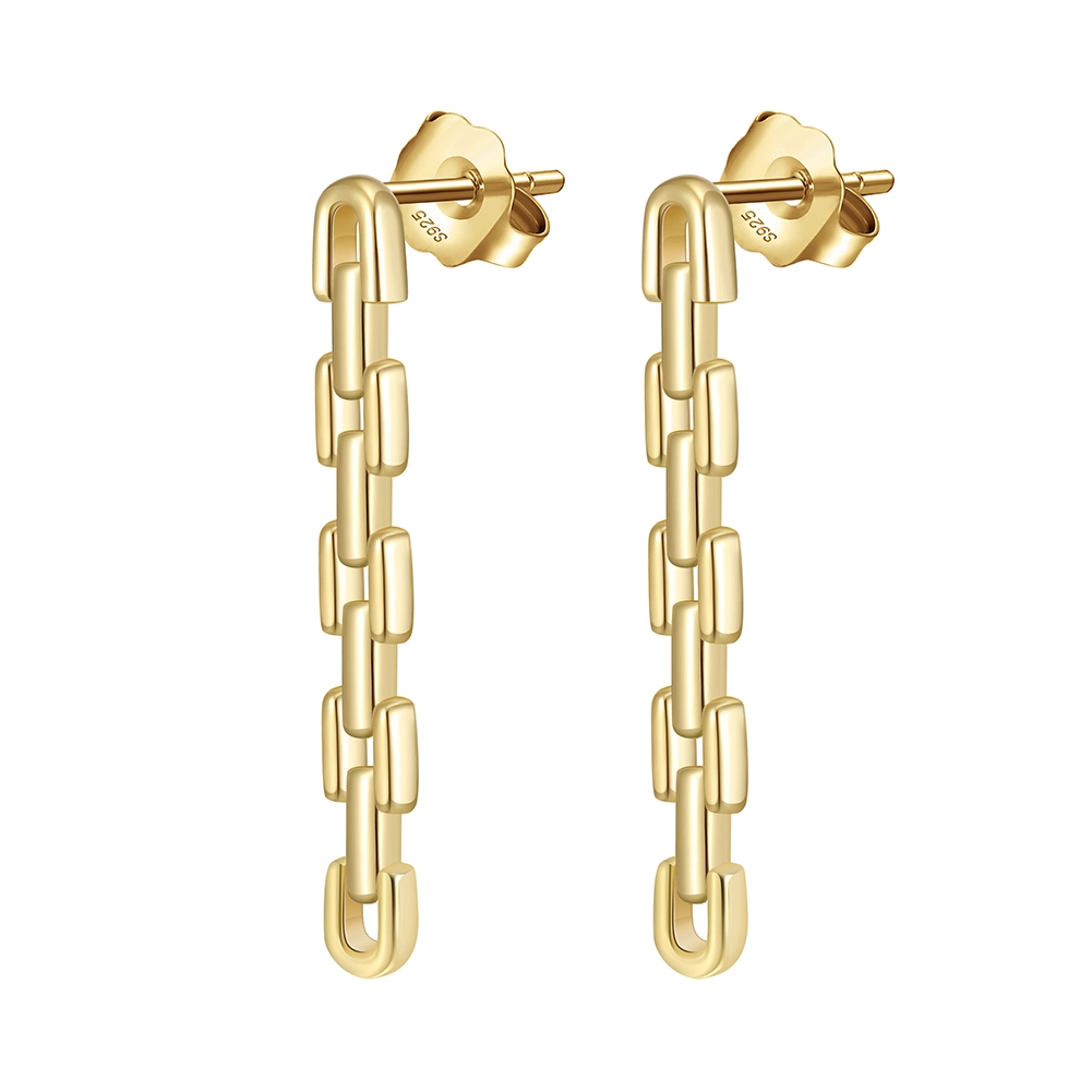 Cercei din argint - Cercei din Argint Chain Earrings Golden