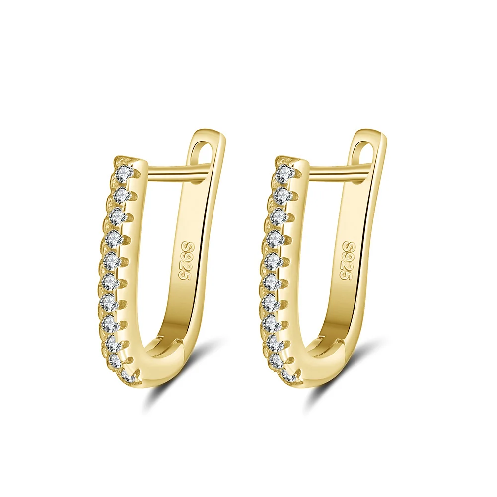 Cercei din argint - Cercei din Argint Crescent Crystal Gold
