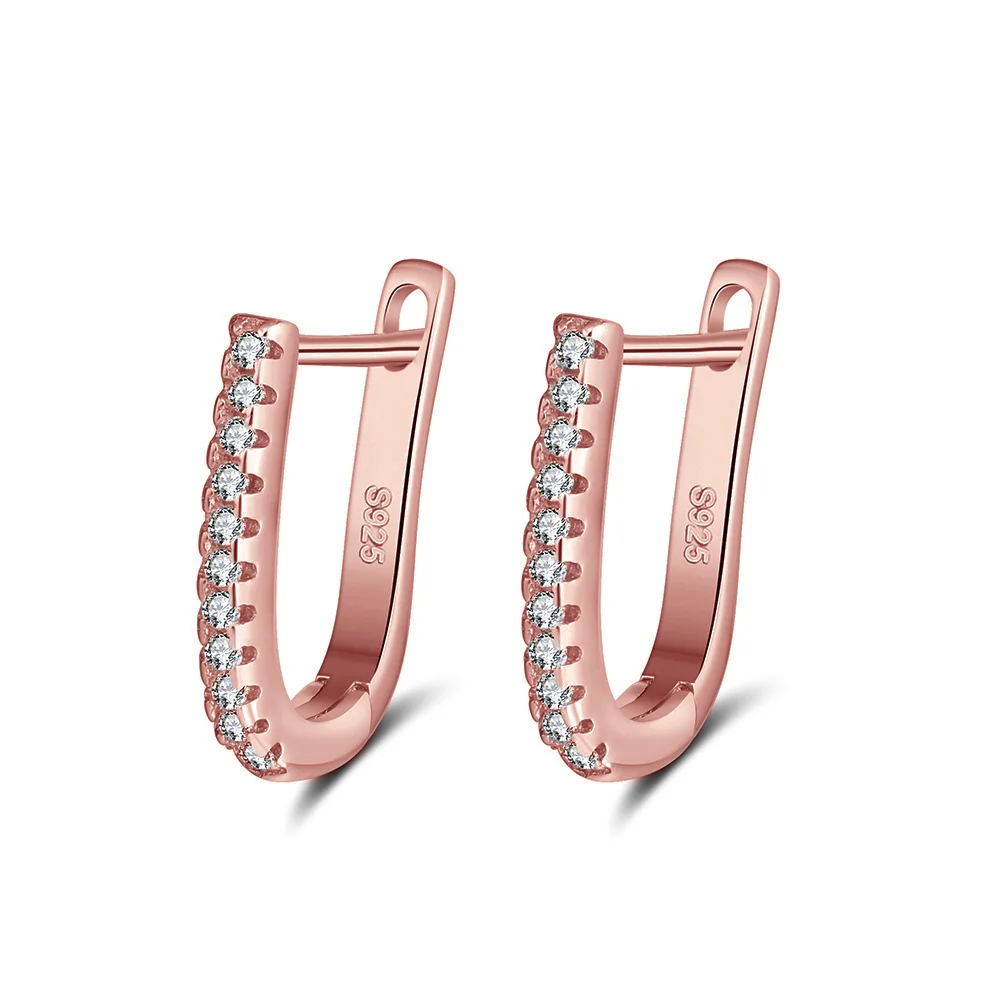 Produse Noi - Cercei din Argint Crescent Crystal Rose