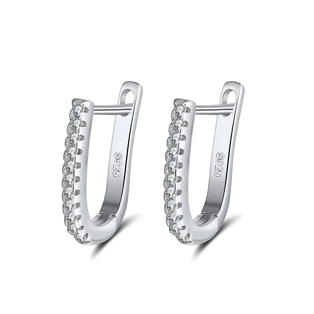 Cercei din argint - Cercei din Argint Crescent Crystal Silver