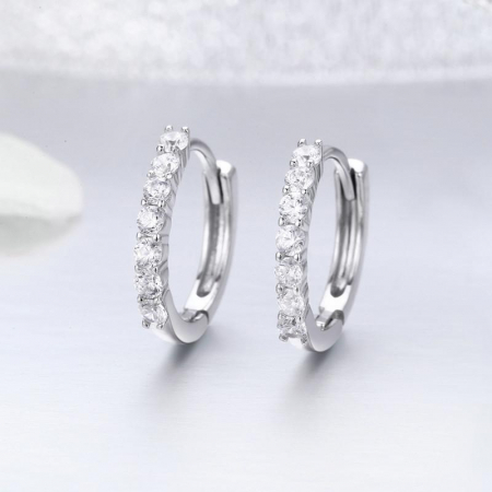 Cercei din argint - Cercei din argint Crystal Hoop