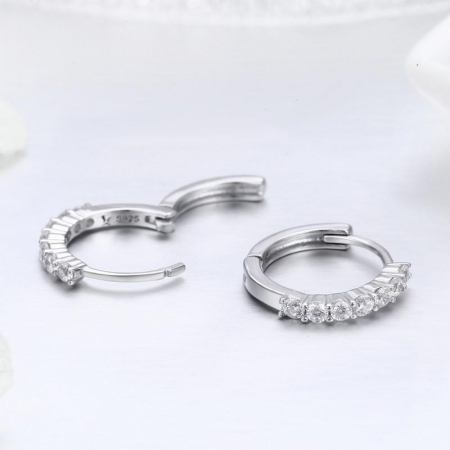 Cercei din argint Crystal Hoop [4]