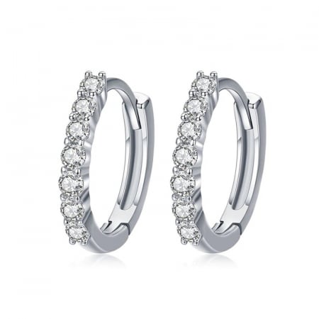 Cercei din argint - Cercei din argint Crystal Hoop