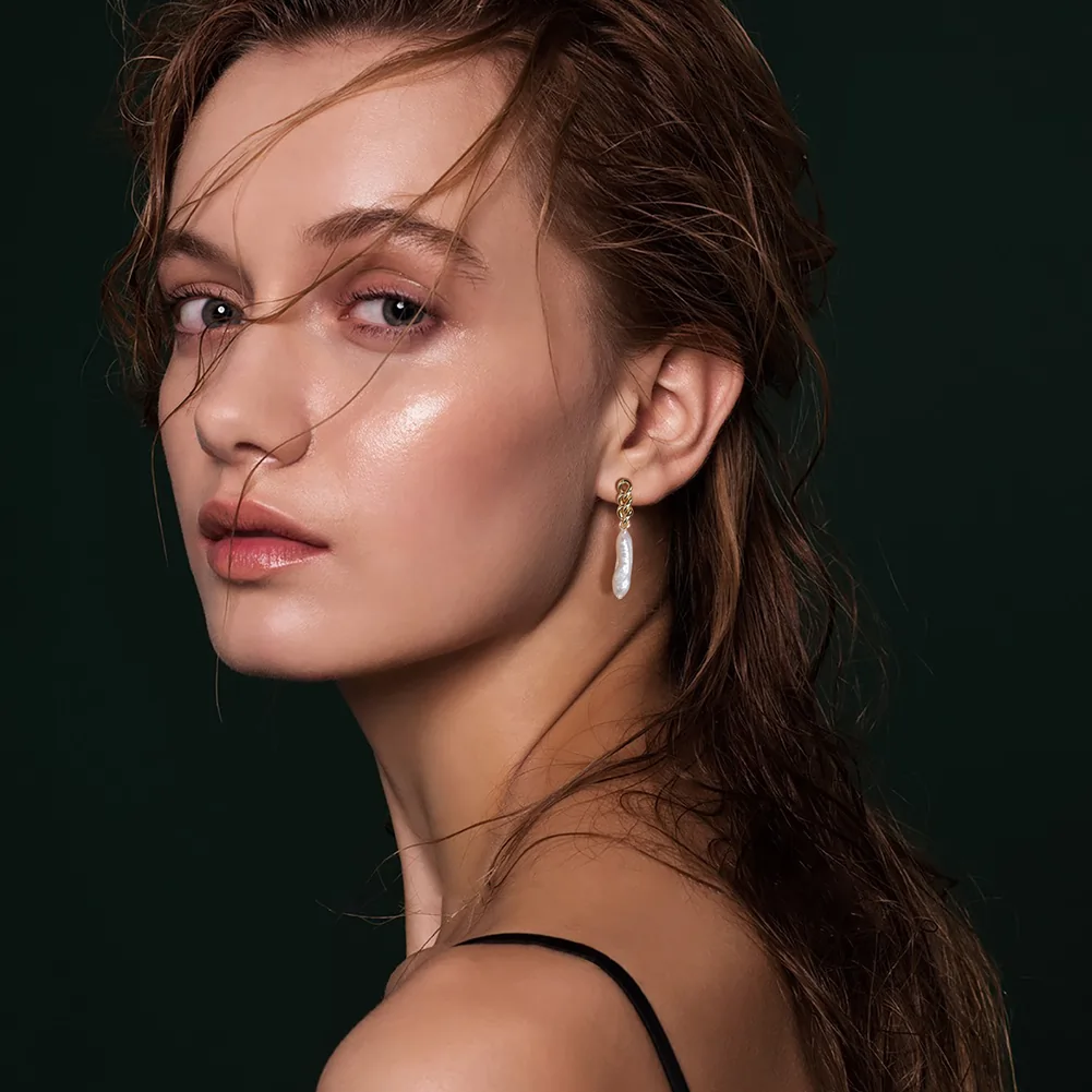 Produse Noi - Cercei din Argint cu Perle Naturale de Cultură Bold Baroque Silver