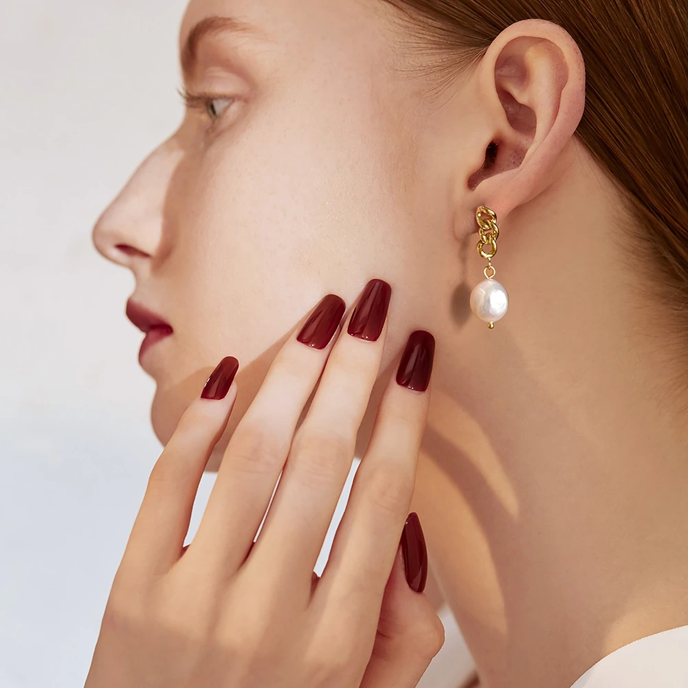 Produse Noi - Cercei din Argint cu Perle Naturale de Cultură Golden Pearl Charm