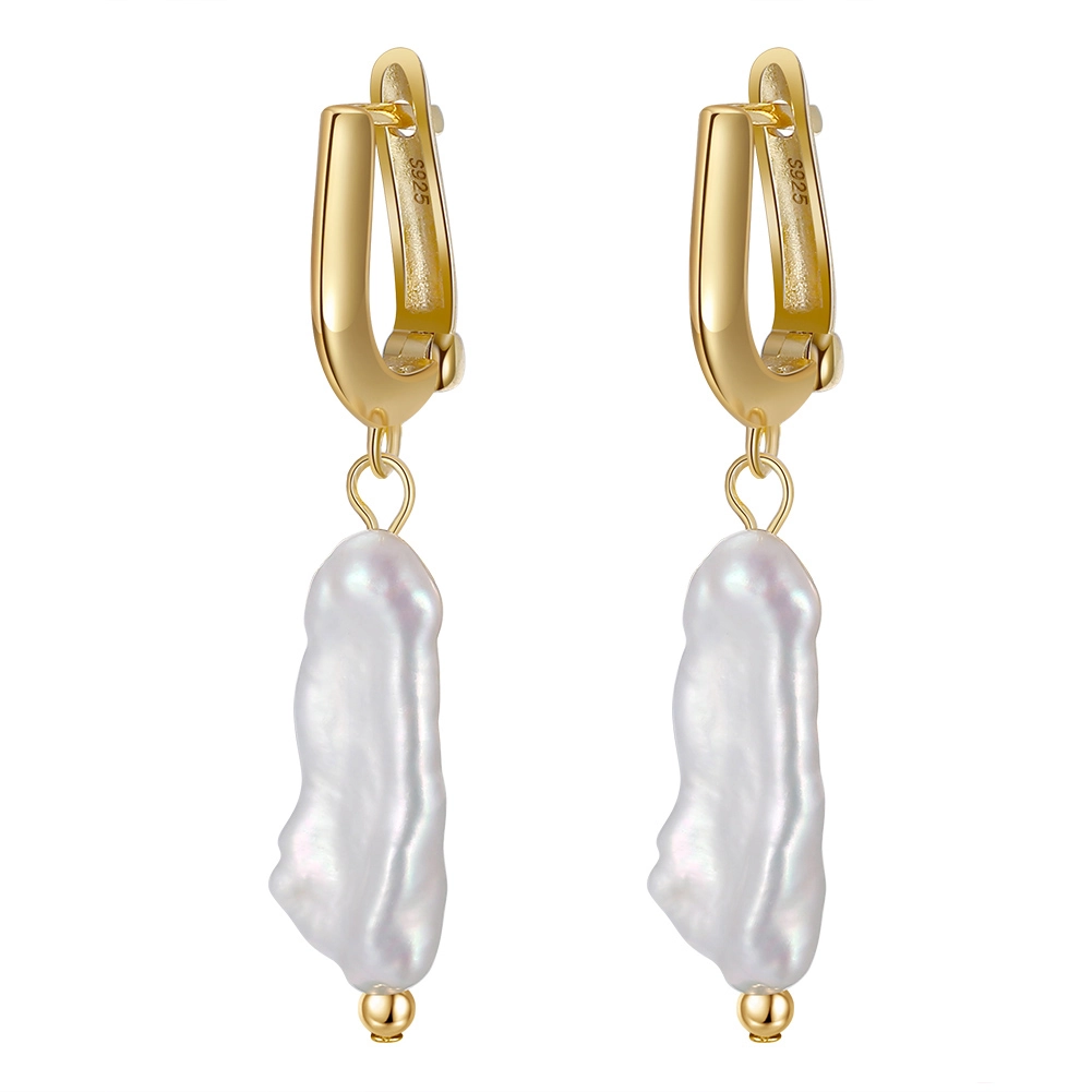 Bijuterii Perle Naturale - Cercei din Argint cu Perle Naturale de Cultură Natural Grace Gold