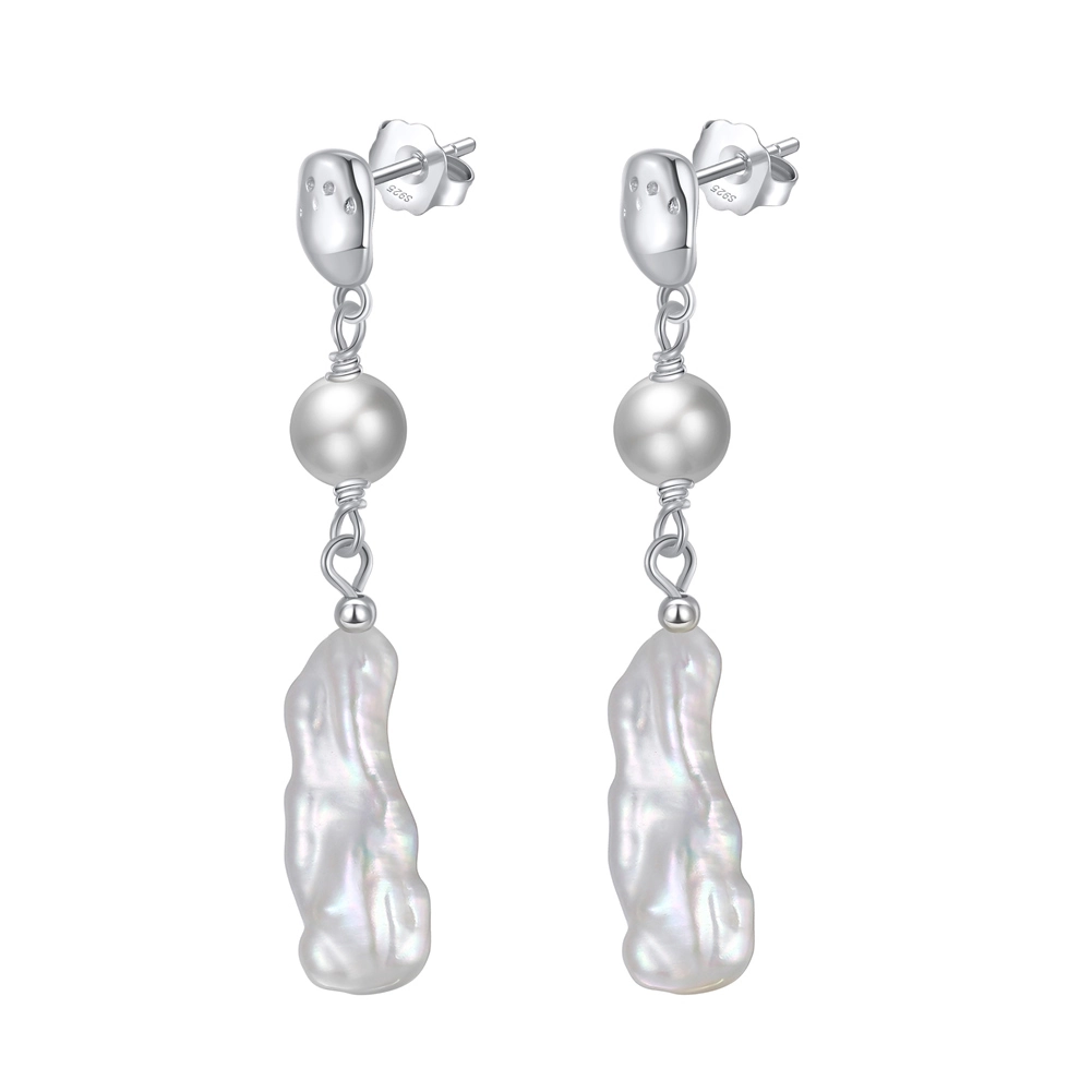 Cercei din argint - Cercei din Argint cu Perle Naturale de Cultură Sterling Silver