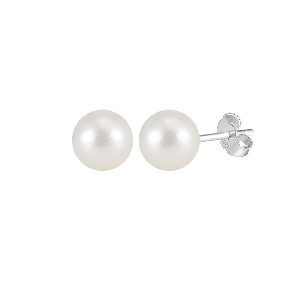 Bijuterii Perle Naturale - Cercei din Argint cu Perle Naturale de Cultură Sterling Silver