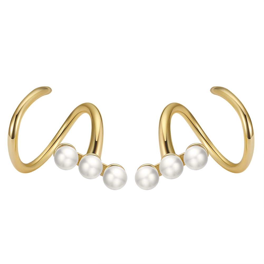 Produse Noi - Cercei din Argint cu Perle Naturale de Cultură Wave Pearl Climbers