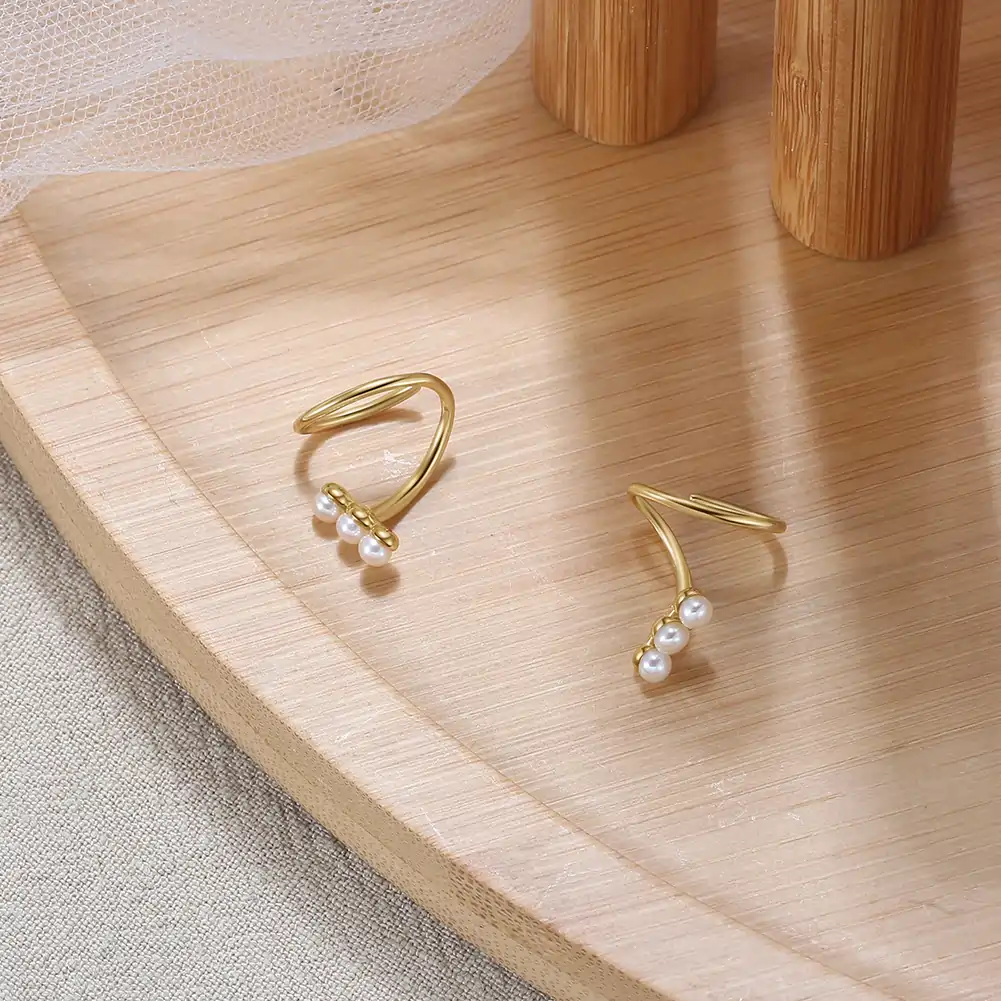 Produse Noi - Cercei din Argint cu Perle Naturale de Cultură Wave Pearl Climbers