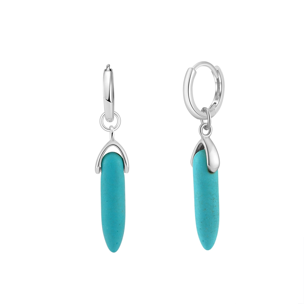 Cercei din argint - Cercei din Argint cu Piatră Naturală Turcoaz Elegant Turquoise Silver