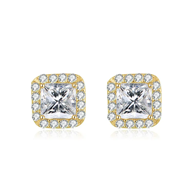 Cercei din argint - Cercei din Argint Golden Glamour Studs