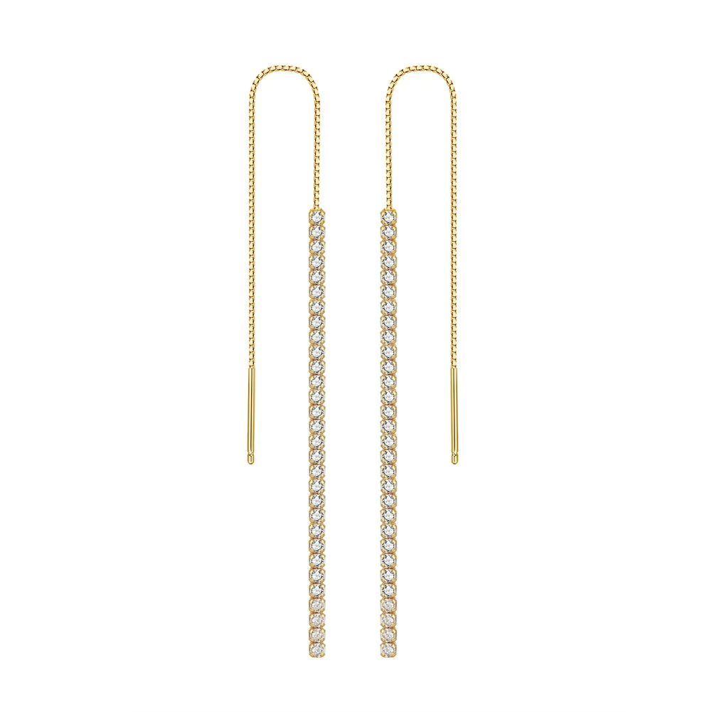 Cercei - Cercei din Argint Golden Glitter Threads