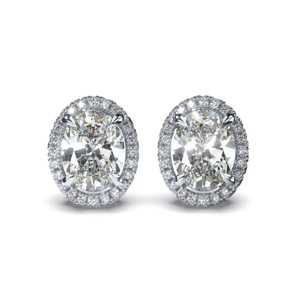 Cercei din argint - Cercei din Argint Halo Brilliance Studs Silver