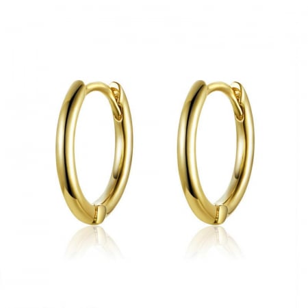 Cercei din argint - Cercei din argint Huggie Hoop Gold