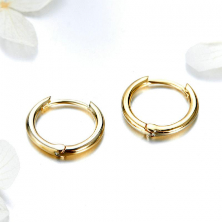 Cercei din argint - Cercei din argint Huggie Hoop Gold