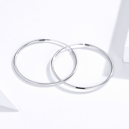 Cercei din argint - Cercei din argint Medium Round Hoop