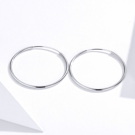 Cercei din argint - Cercei din argint Medium Round Hoop