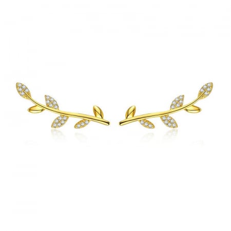 Cercei din argint - Cercei din argint Olive Branch Gold