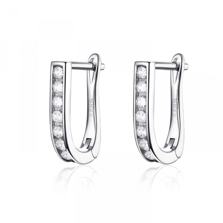 Cercei din argint Pave Bar Hoop