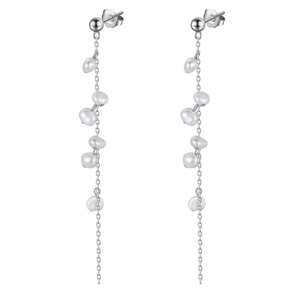 Bijuterii Perle Naturale - Cercei din Argint Pearl Dewdrop Garland Silver