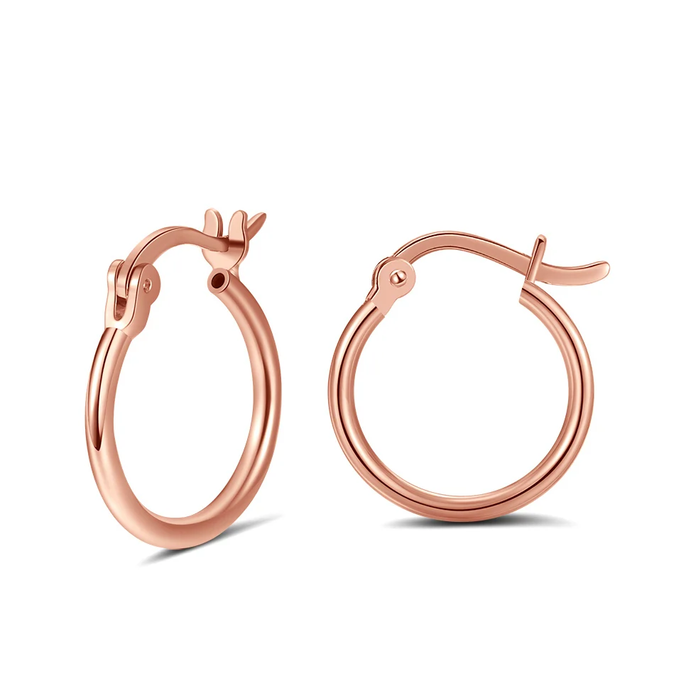 Cercei din argint - Cercei din Argint Rose Hoop Classics