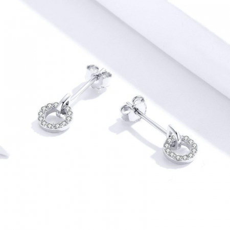 Cercei - Cercei din argint Round Drop Studs