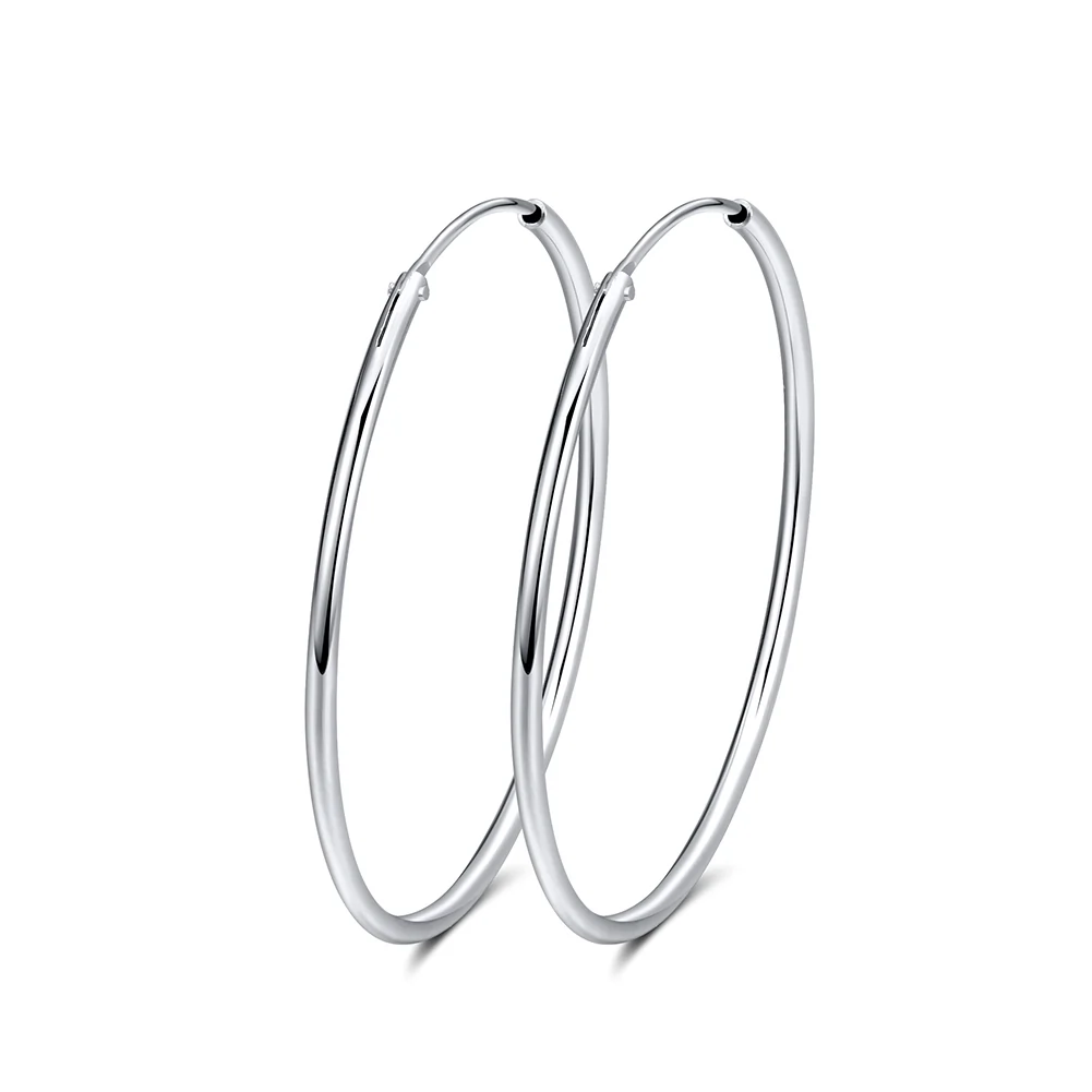 Cercei din argint - Cercei din Argint Silhouette Hoop Elegance Medium