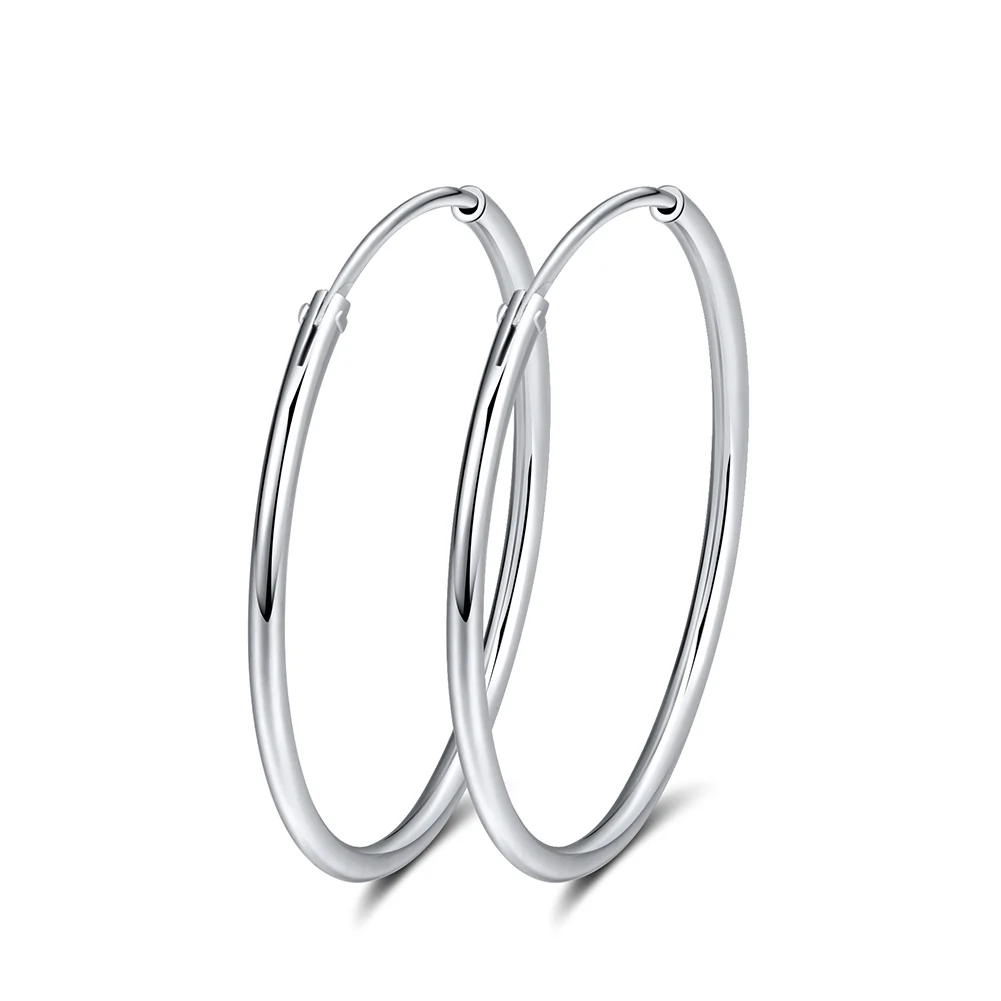 Cercei din argint - Cercei din Argint Silhouette Hoop Elegance Small