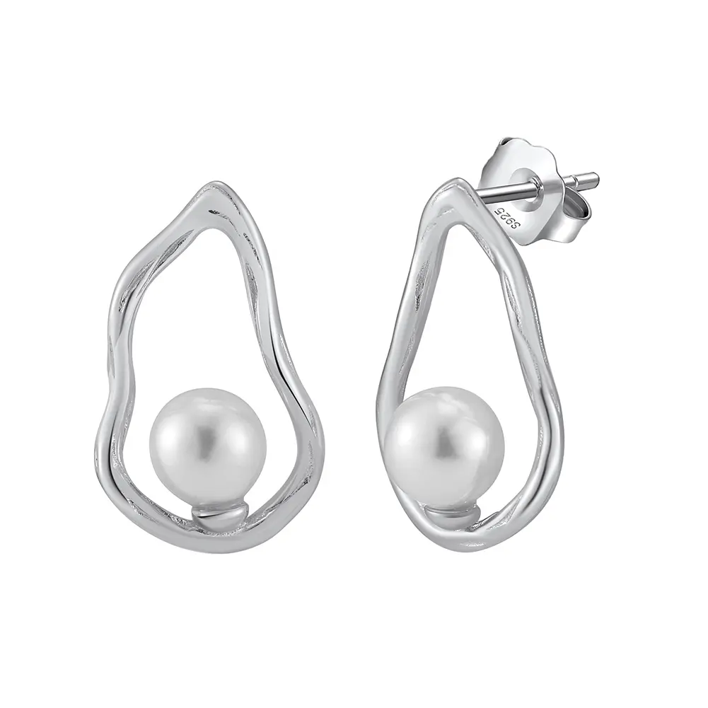 Cercei din argint - Cercei din Argint Silver Abstract Pearl