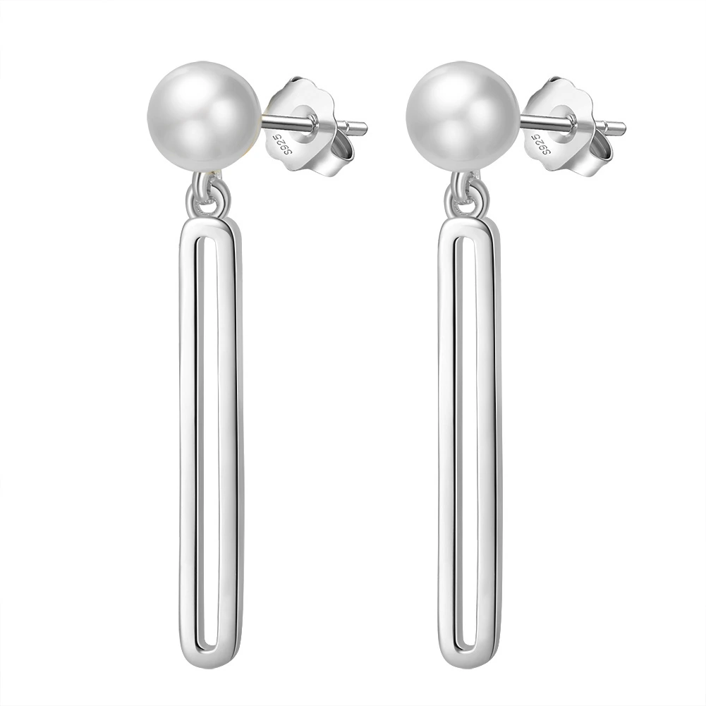Cercei din argint - Cercei din Argint Silver Bar Pearl