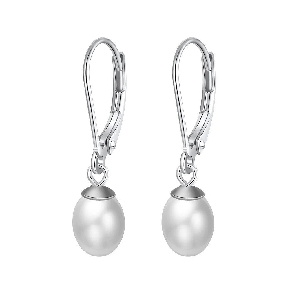 Bijuterii Perle Naturale - Cercei din Argint Silver Pearl Drops
