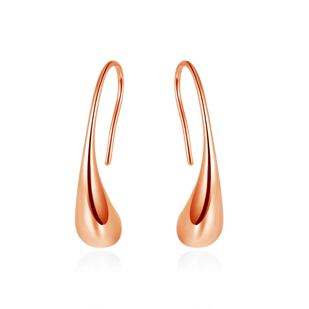 Cercei din argint - Cercei din Argint Sleek Rose Droplets