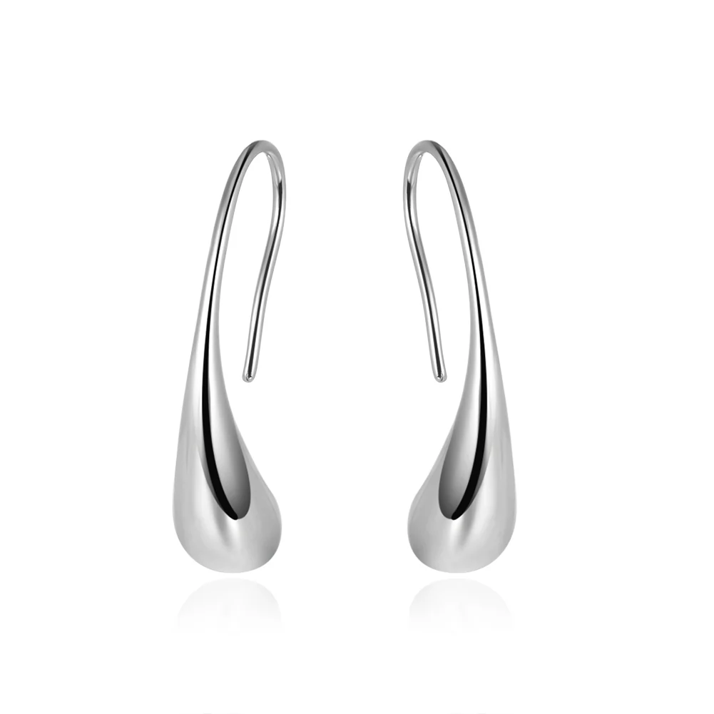 Cercei din argint - Cercei din Argint Sleek Silver Droplets