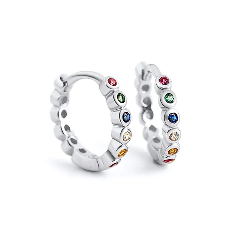 Cercei din argint - Cercei din Argint Spectrum Hoops Silver
