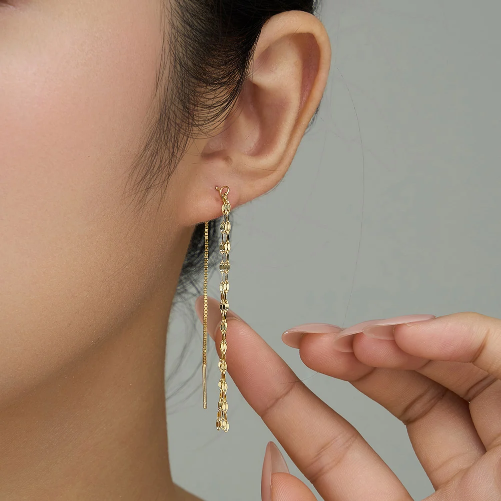 Cercei din argint - Cercei din argint Tassel Auriu