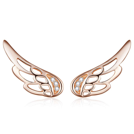 Cercei - Cercei din argint Wing Studs Rose