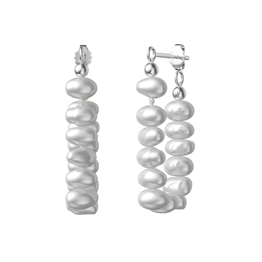 Cercei din argint - Cercei Silver Baroque Pearl Drop