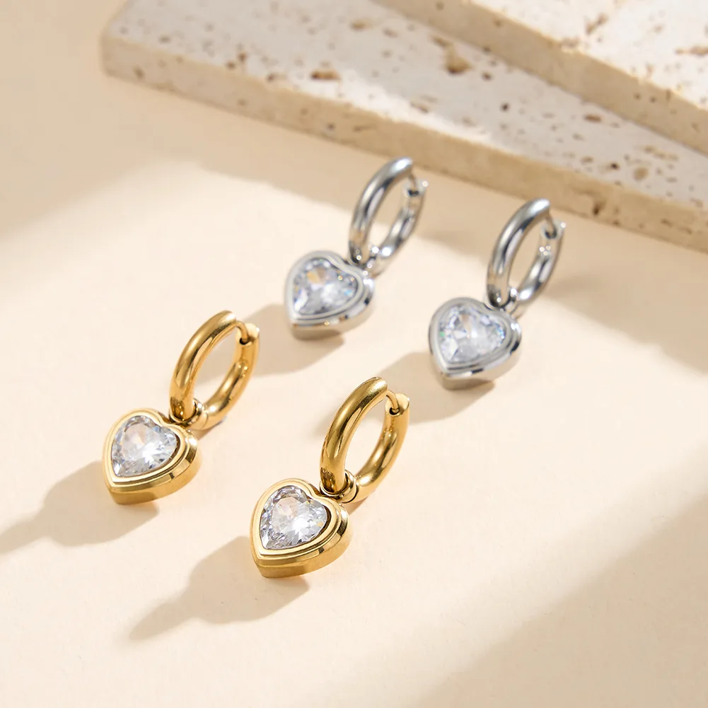 Produse Noi - Cercei Statement cu Cristal Zirconiu Amor Argintiu