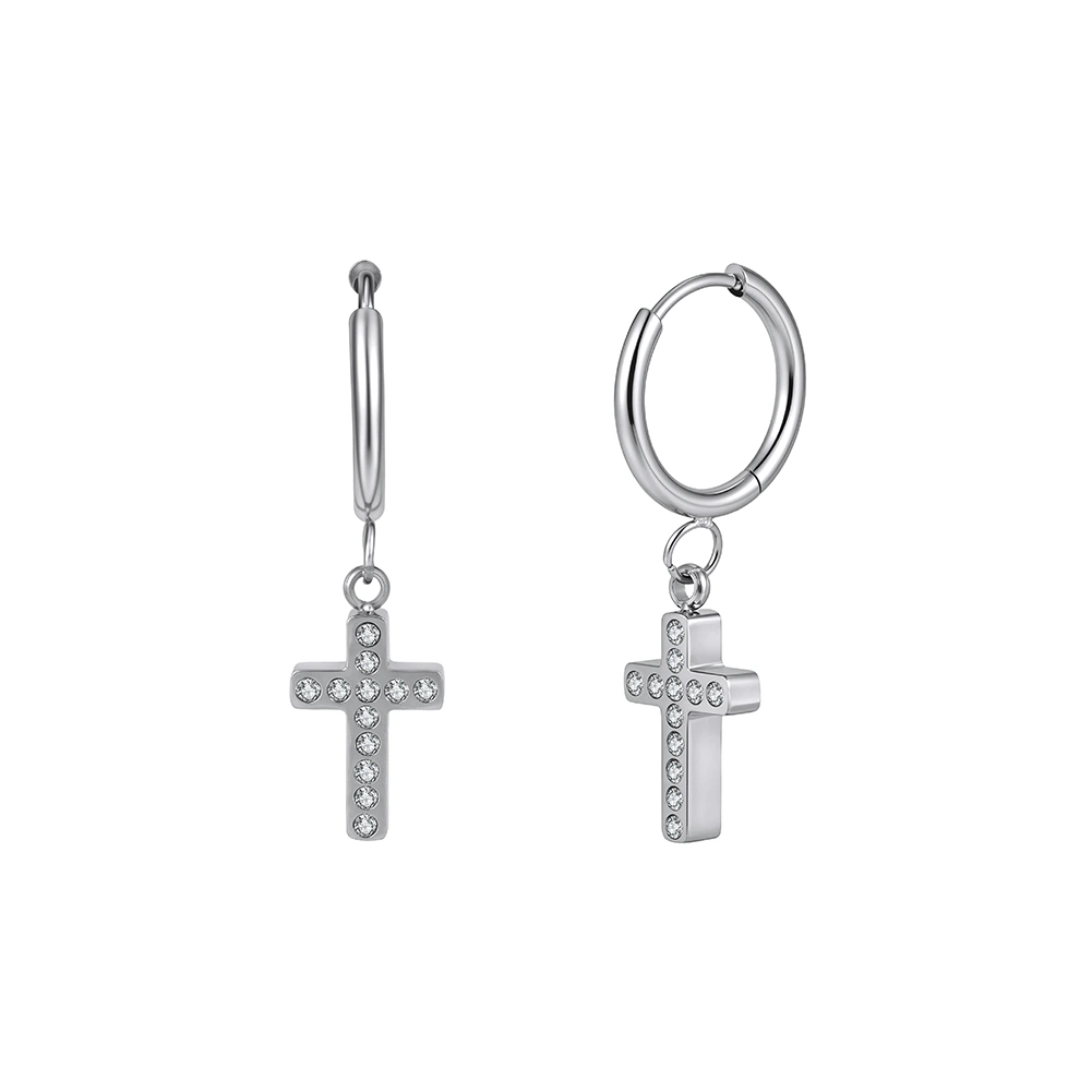 Produse Noi - Cercei Statement cu Cristale Zirconiu Cruz Argintiu