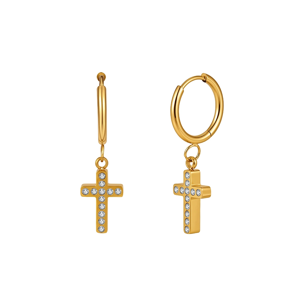 Produse Noi - Cercei Statement cu Cristale Zirconiu Cruz Auriu