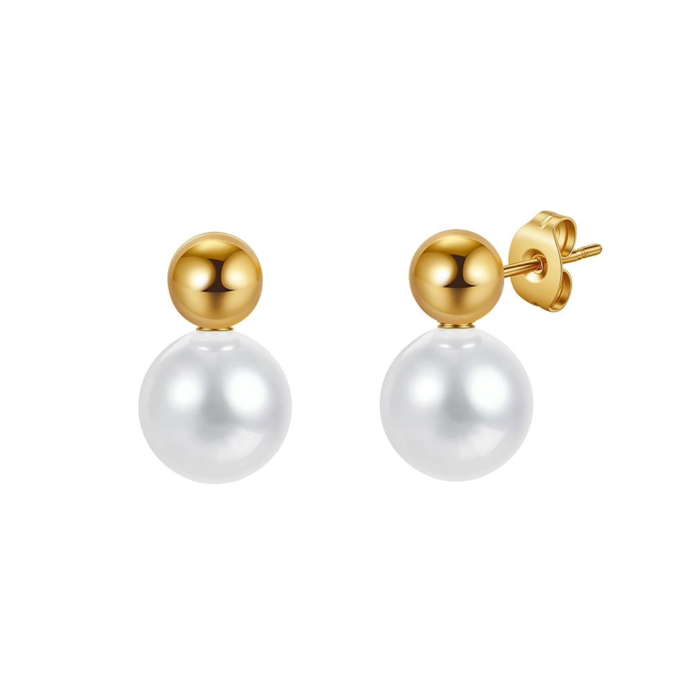 Cercei Statement - Cercei Statement cu Perle Shell Duo Auriu