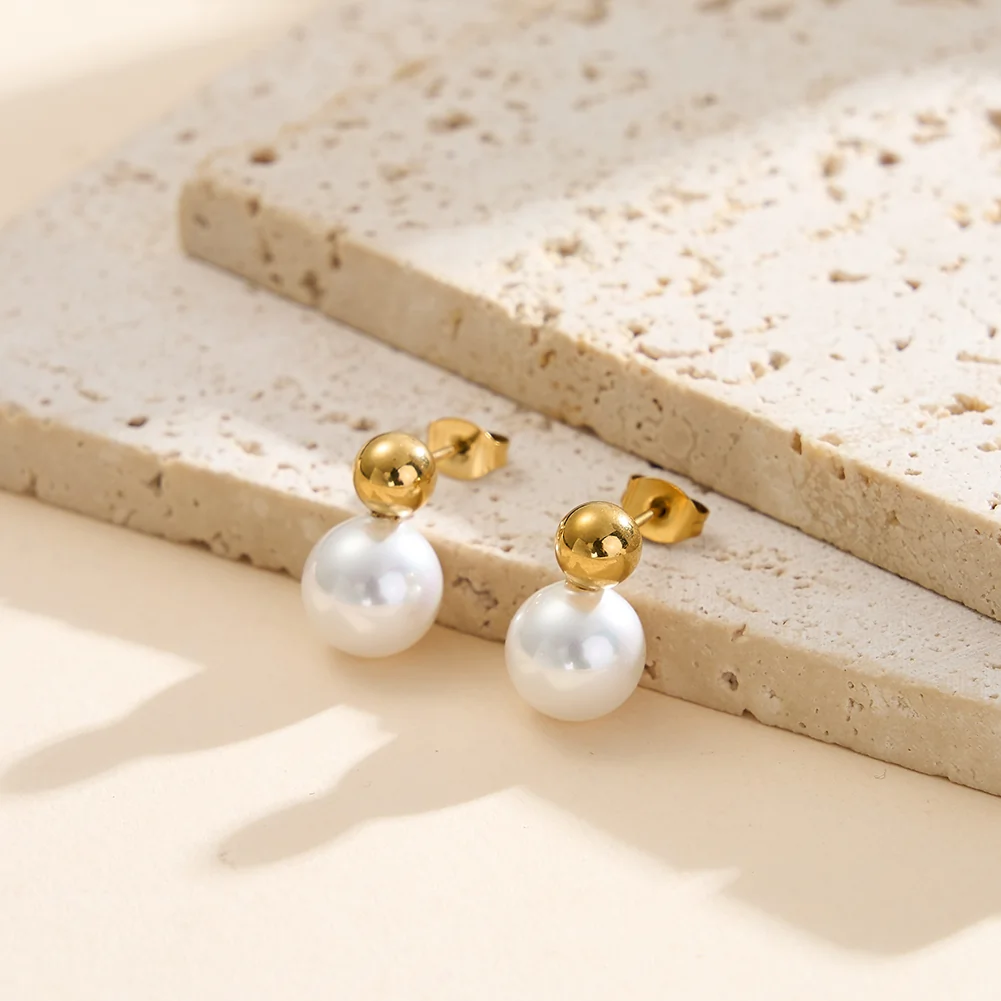 Cercei Statement - Cercei Statement cu Perle Shell Duo Auriu