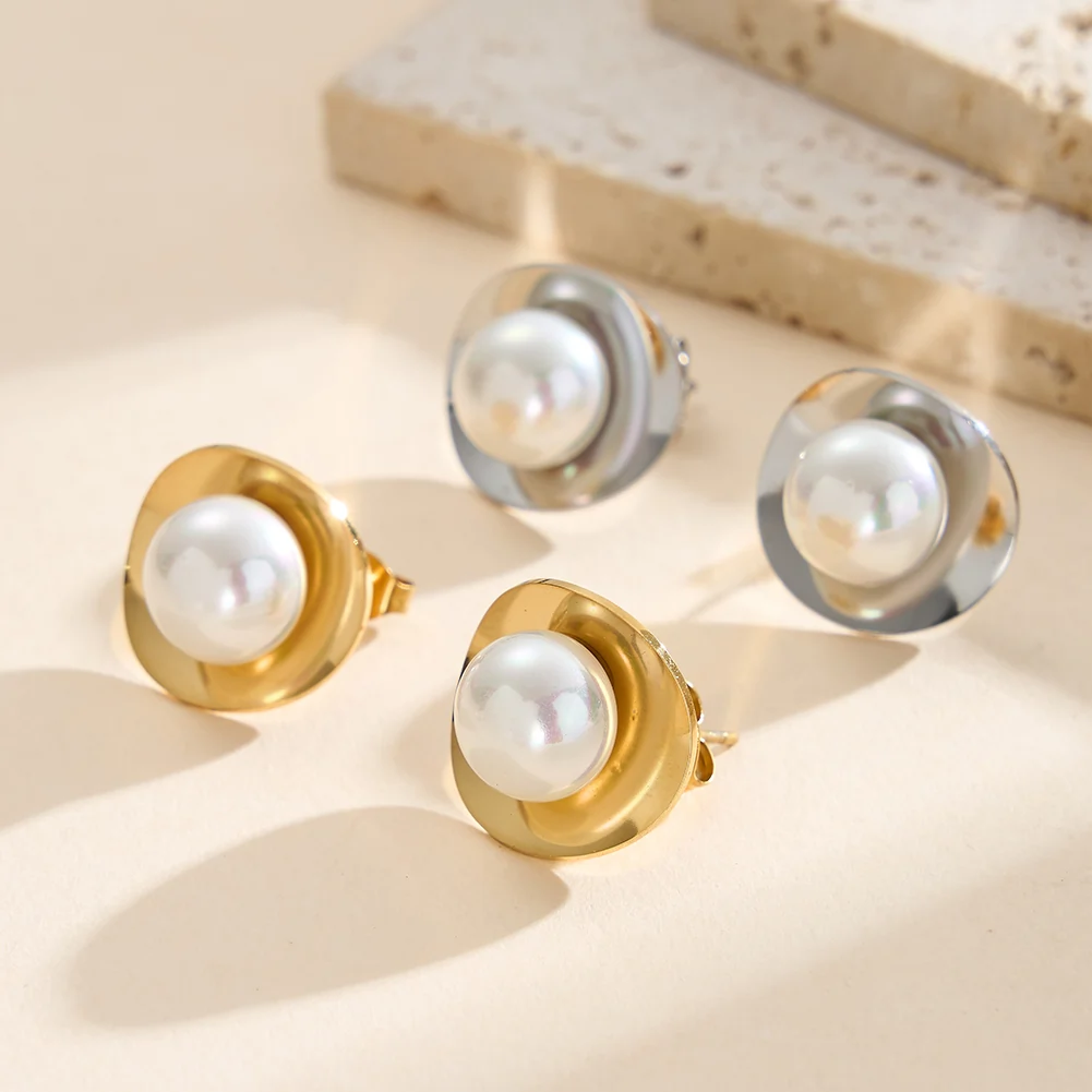 Cercei Statement - Cercei Statement cu Perle Shell Halo Auriu