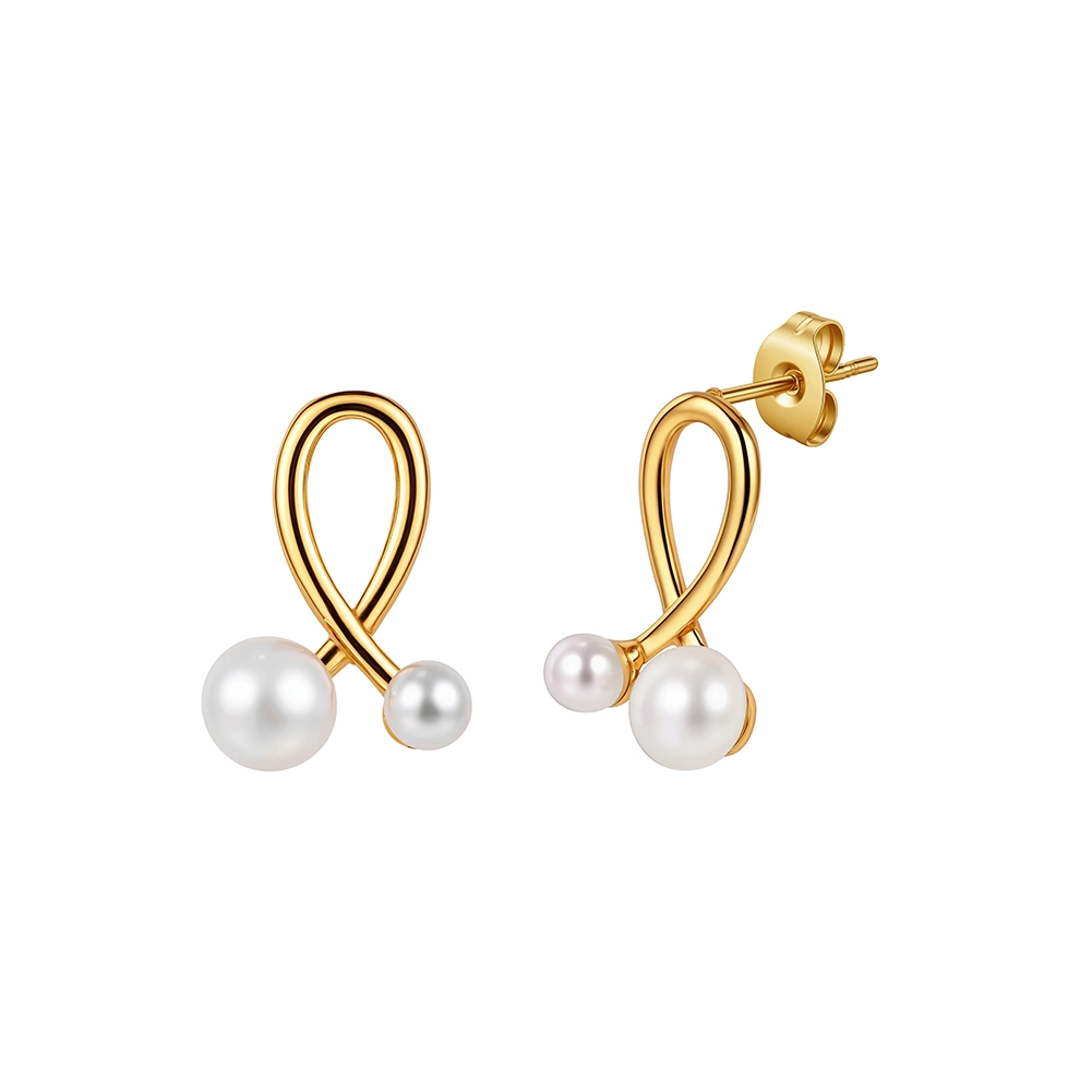 Cercei Statement - Cercei Statement cu Perle Shell Loop Auriu