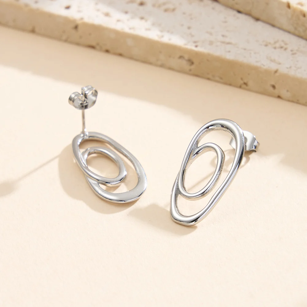 Produse Noi - Cercei Statement Eclipse Argintiu