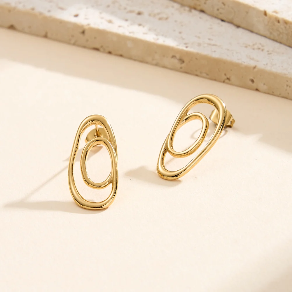 Produse Noi - Cercei Statement Eclipse Auriu