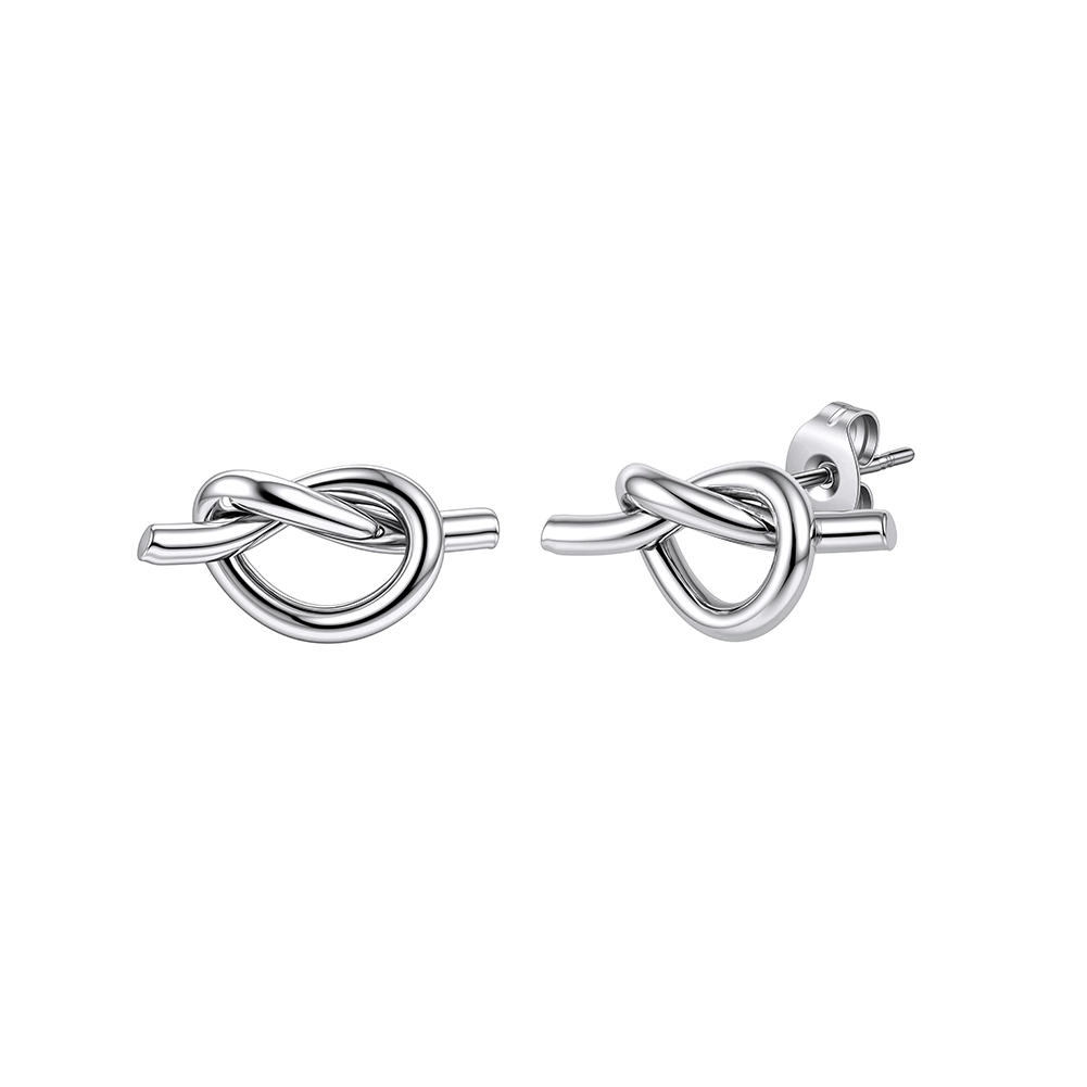 Sale - Cercei Statement Nod Knot Argintiu