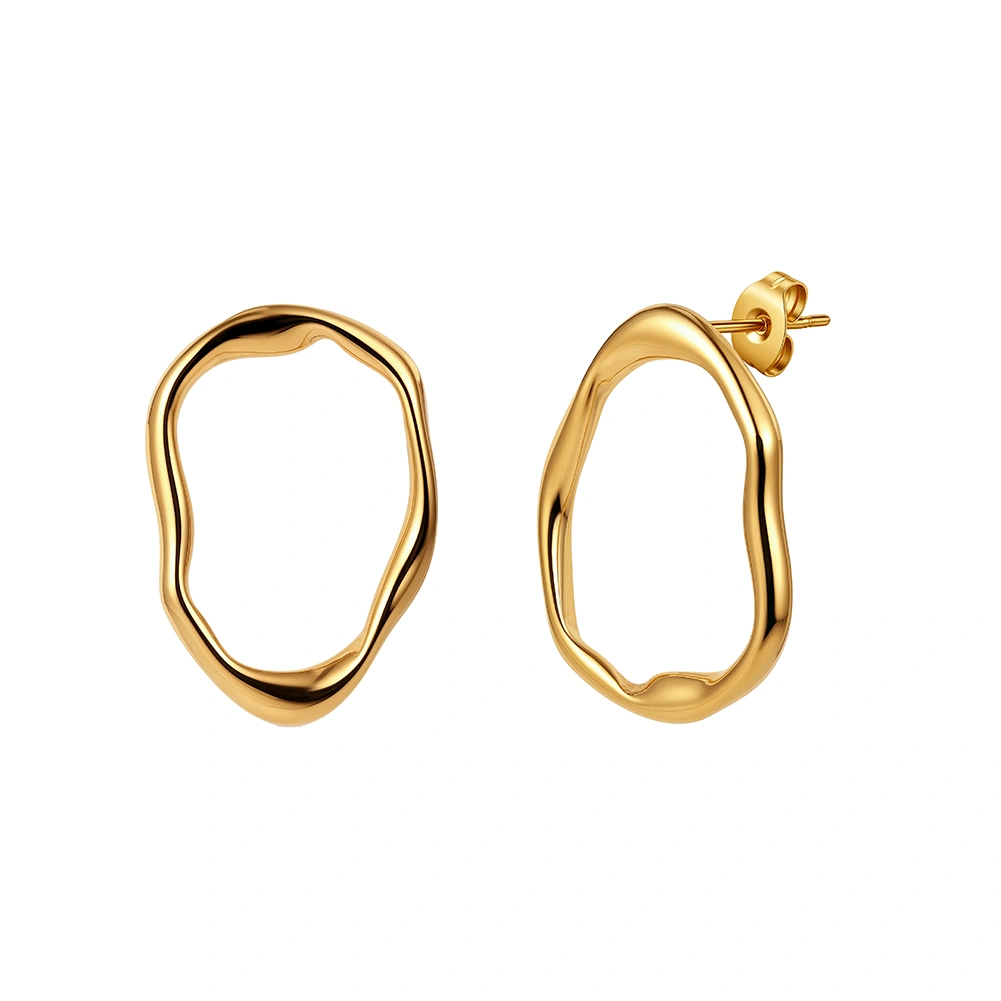 Produse Noi - Cercei Statement Organic Flow Auriu